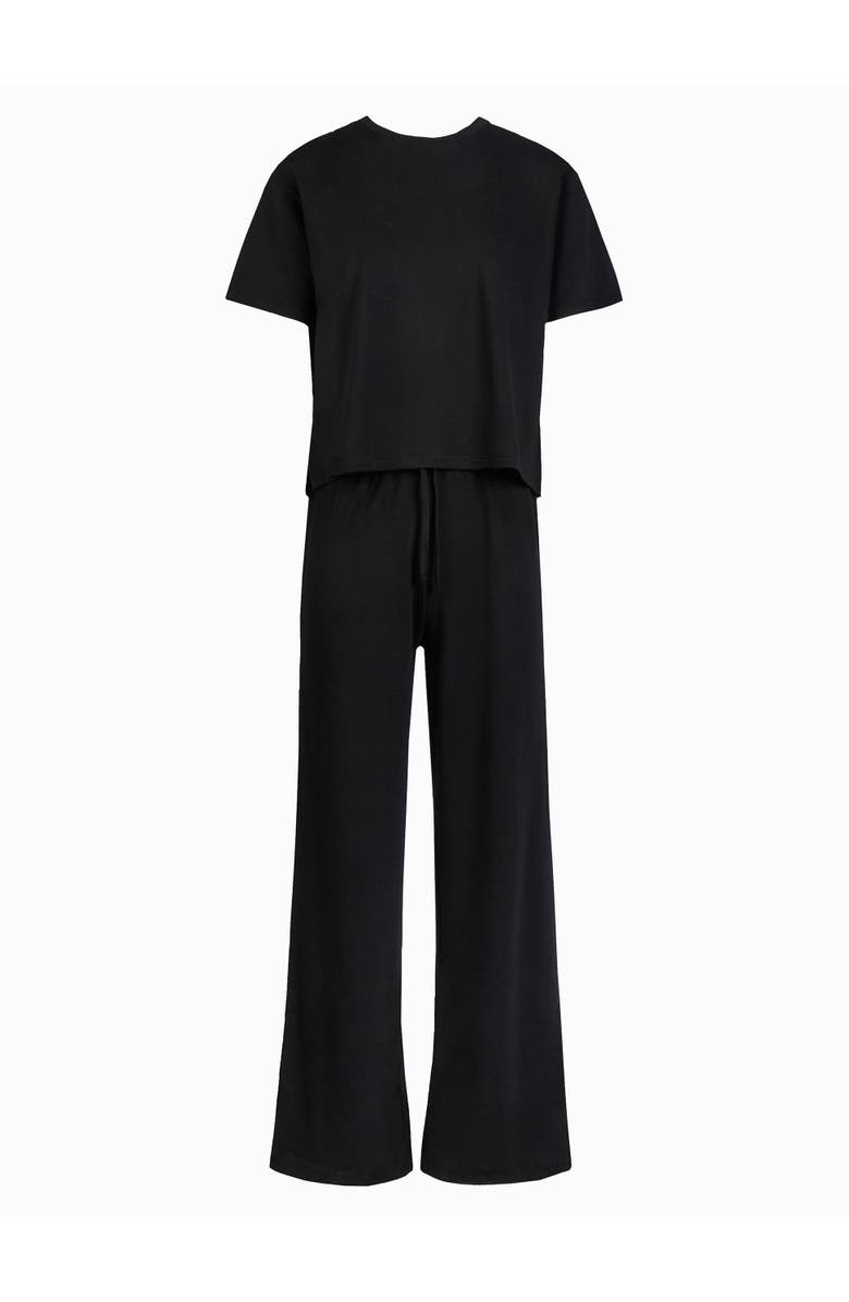 LOVALL Soft Touch Wide Leg Lounge Set, Alternate, color, Black