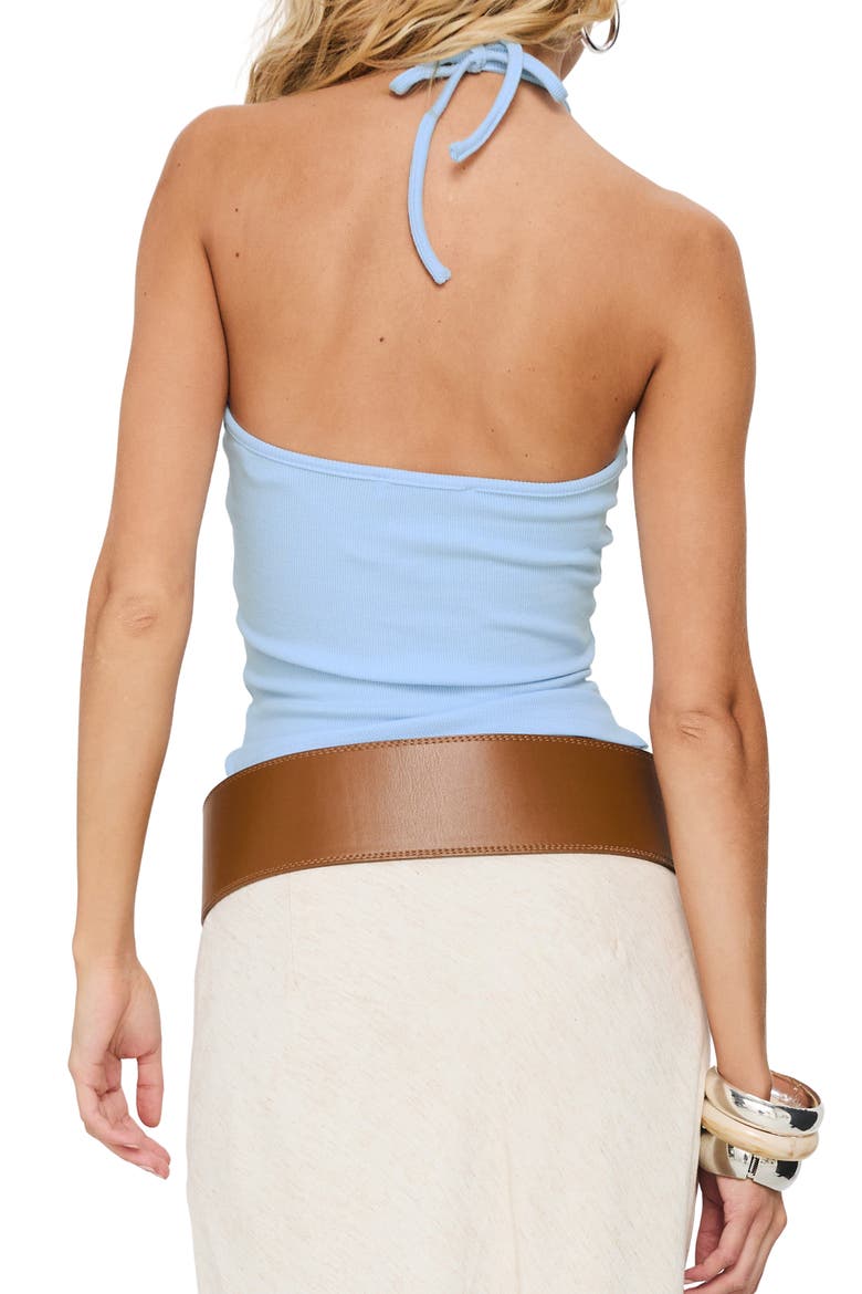 Baseline Rib Halter Top, Alternate, color, LIGHT BLUE