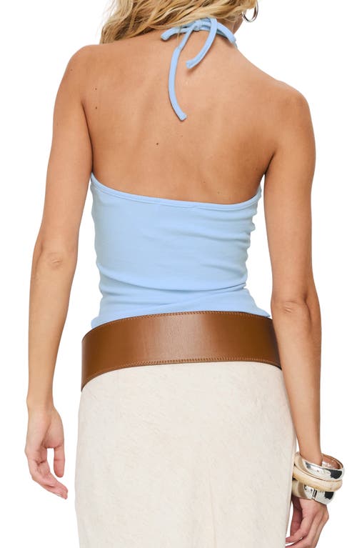Princess Polly Baseline Rib Halter Top In Blue