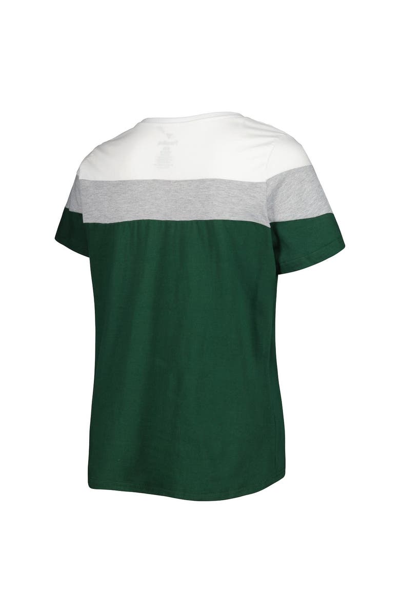 PROFILE Women's White/Green Oakland Athletics Plus Size Colorblock T-Shirt, Alternate, color, Hunter Green