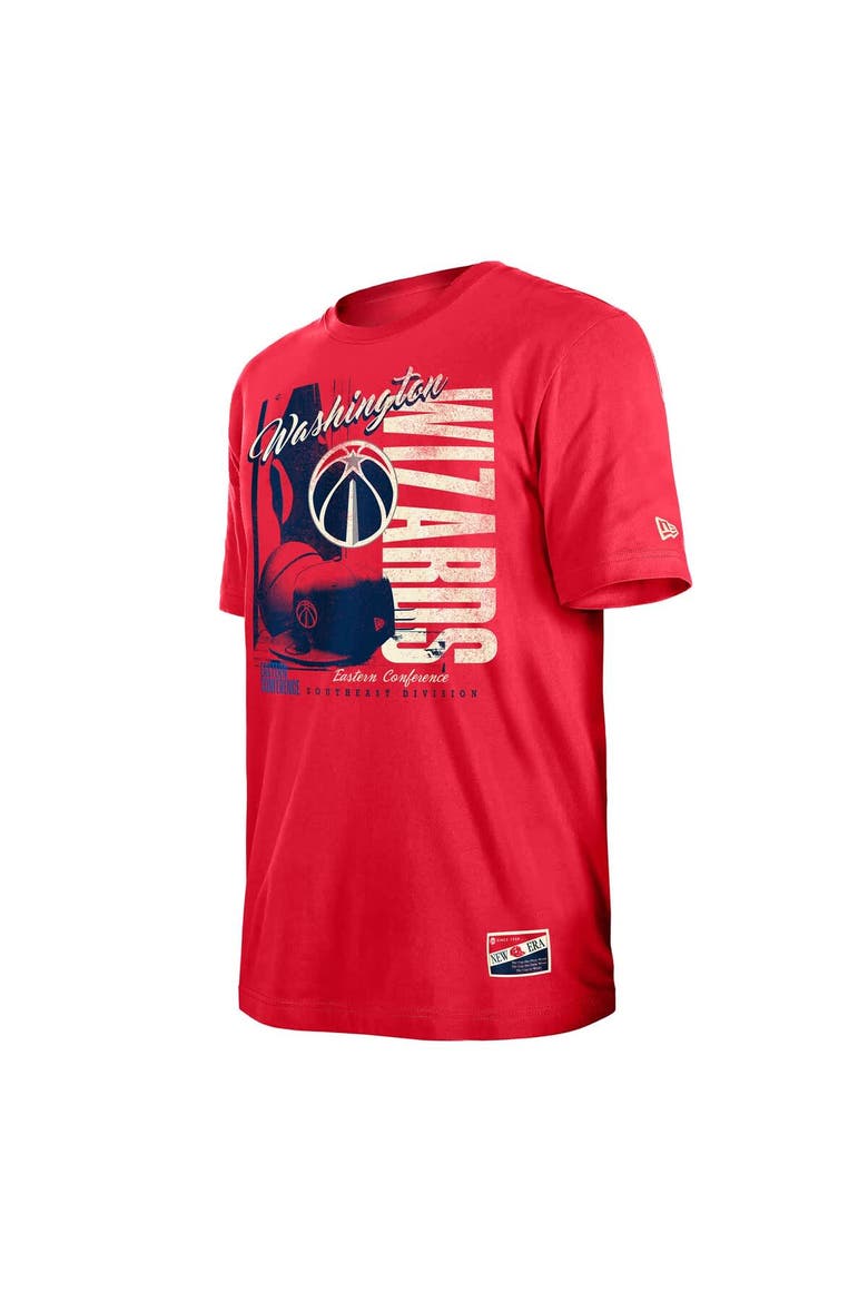 Men's New Era  Red Washington Wizards Distressed Throwback Vintage Color Pack T-Shirt, Alternate, color, Red