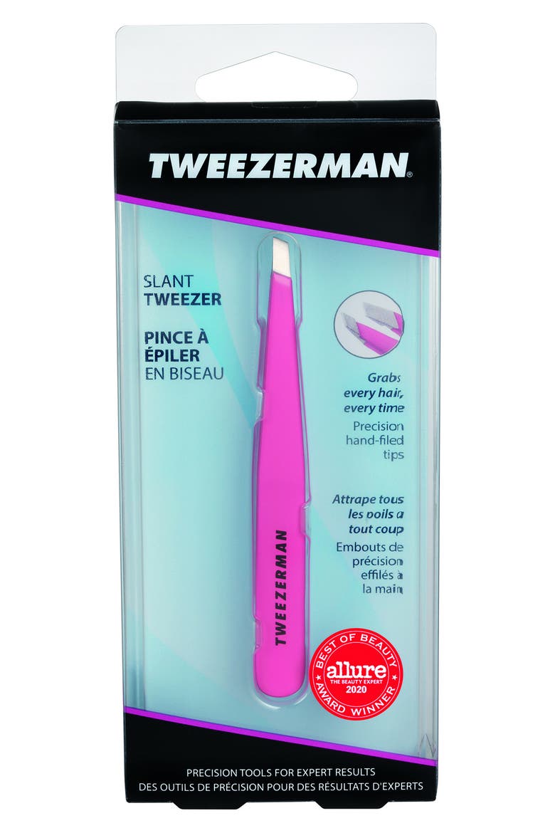 Pretty In Pink Slant Tweezers, Alternate, color, MULTI