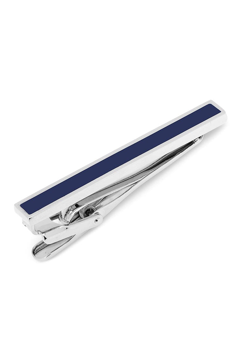 Inlaid Tie Bar, Main, color, SILVER NAVY ENAMEL