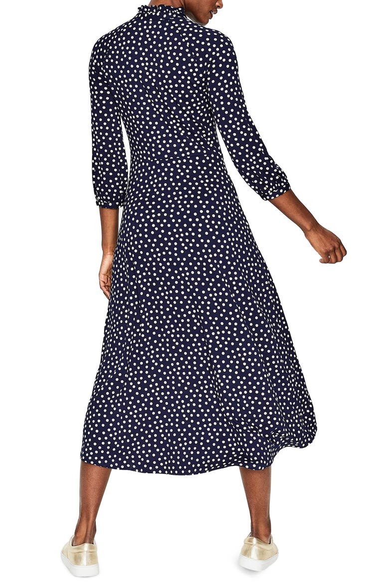 Rosa Scattered Spot Jersey Midi Dress, Alternate, color, NAVY/ MILKSHAKE SCATTERED SPOT