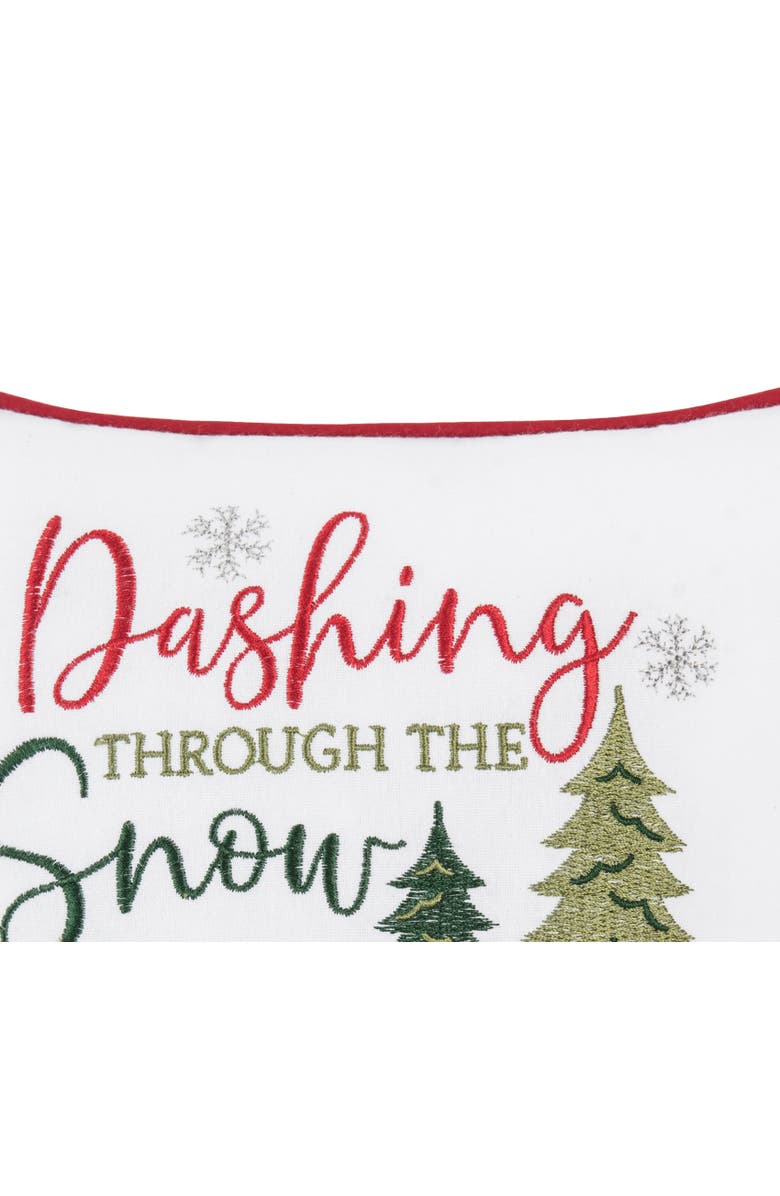 C&F Home Dashing Through The Snow Small Christmas Accent Pillow, 10" x 10", Alternate, color, Green