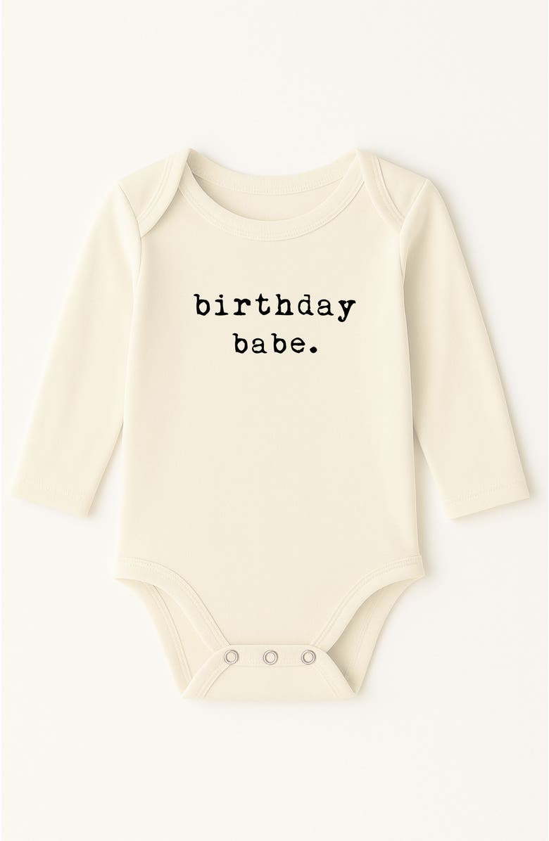 Tenth & Pine Birthday Babe - Organic Long Sleeve Baby Bodysuit, Main, color, 