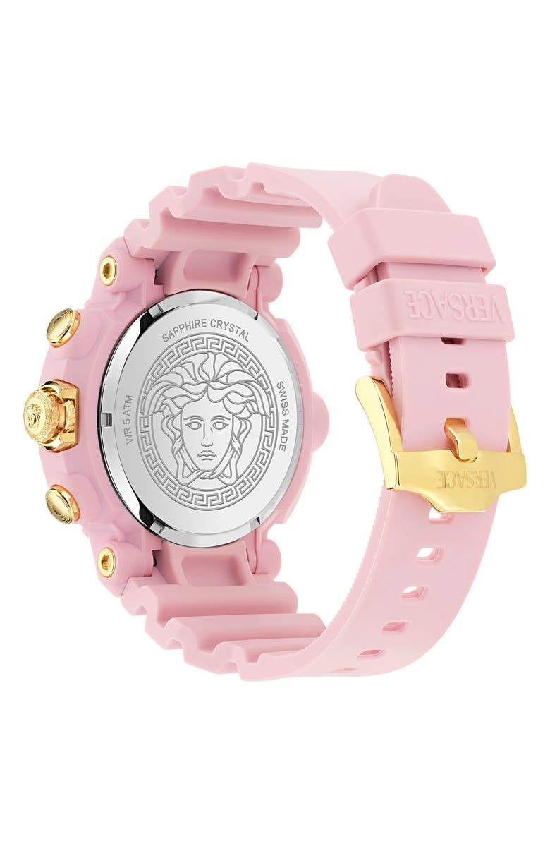 Versace Real Active Chronograph Bracelet Watch, 45mm, Alternate, color, Pink Ecoceramic