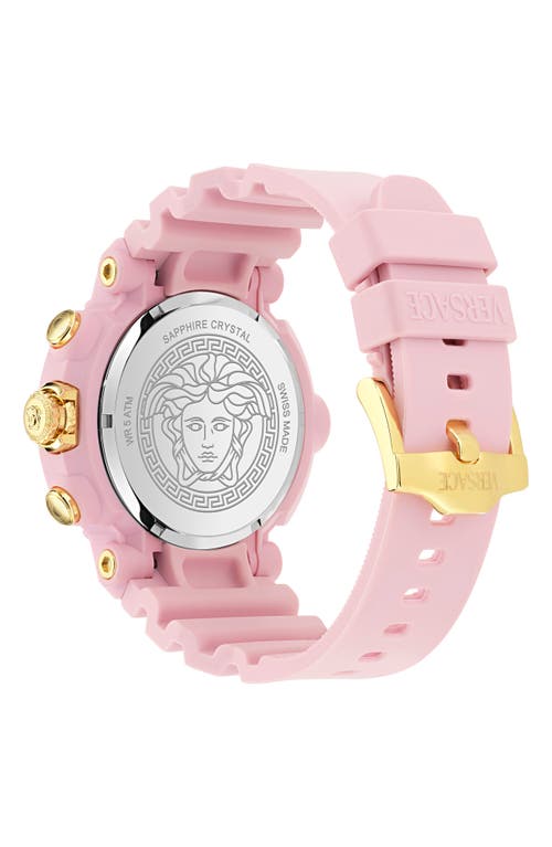 Versace Men's Swiss Chronograph Real Active Pink Tpu Strap Watch 45mm