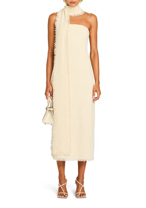 Ser.o.ya Lott Boucle Midi Dress In Eggshell In White