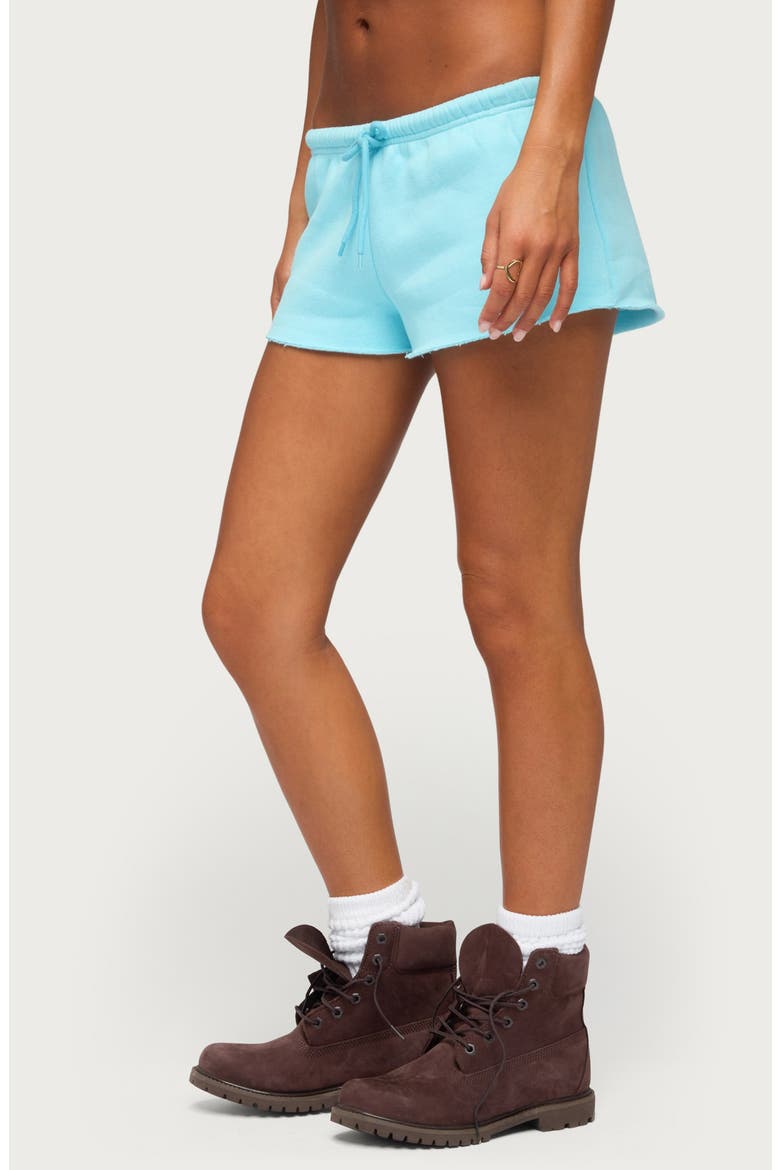 Cutie Cutoff Drawstring Shorts, Alternate, color, TURQUOISE
