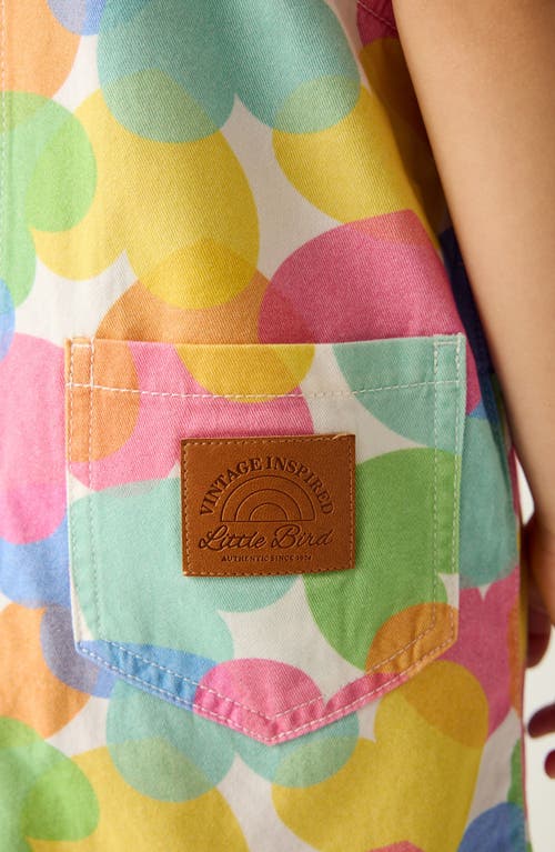 Little Bird Kids' Confetti Overall Dress & T-shirt Set In Pink/blue Multi