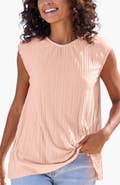 LASCANA Pleated Cap Sleeve Top