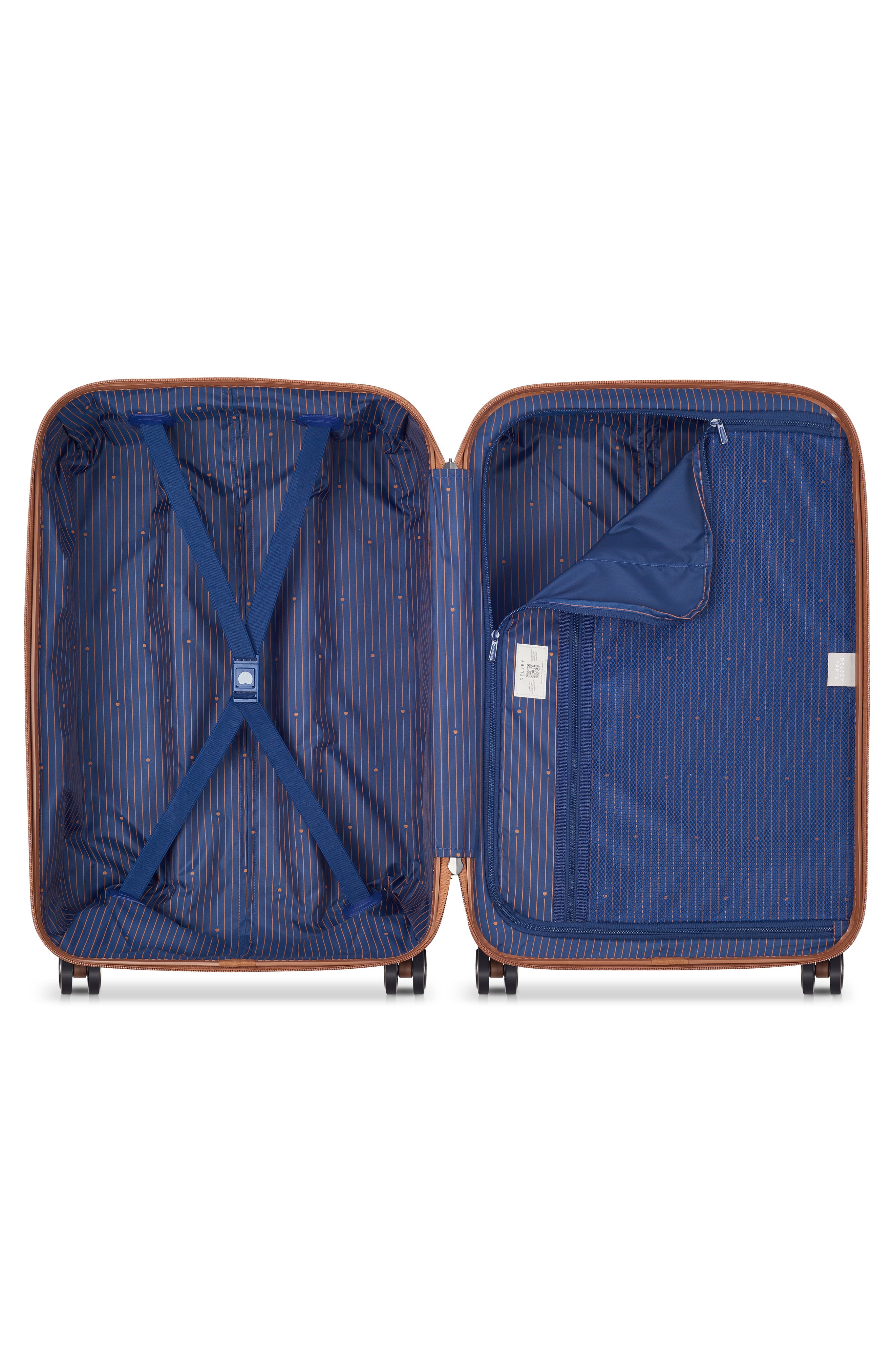 DELSEY Flanerie 24-Inch Hardside Spinner Luggage, Alternate, color, Black/ Brown