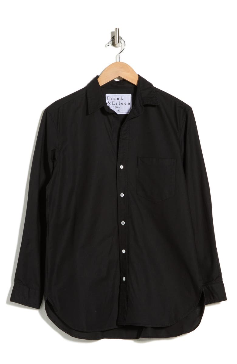 Frank & Eileen Boyfriend Button-Up Shirt, Main, color, Black Oxford