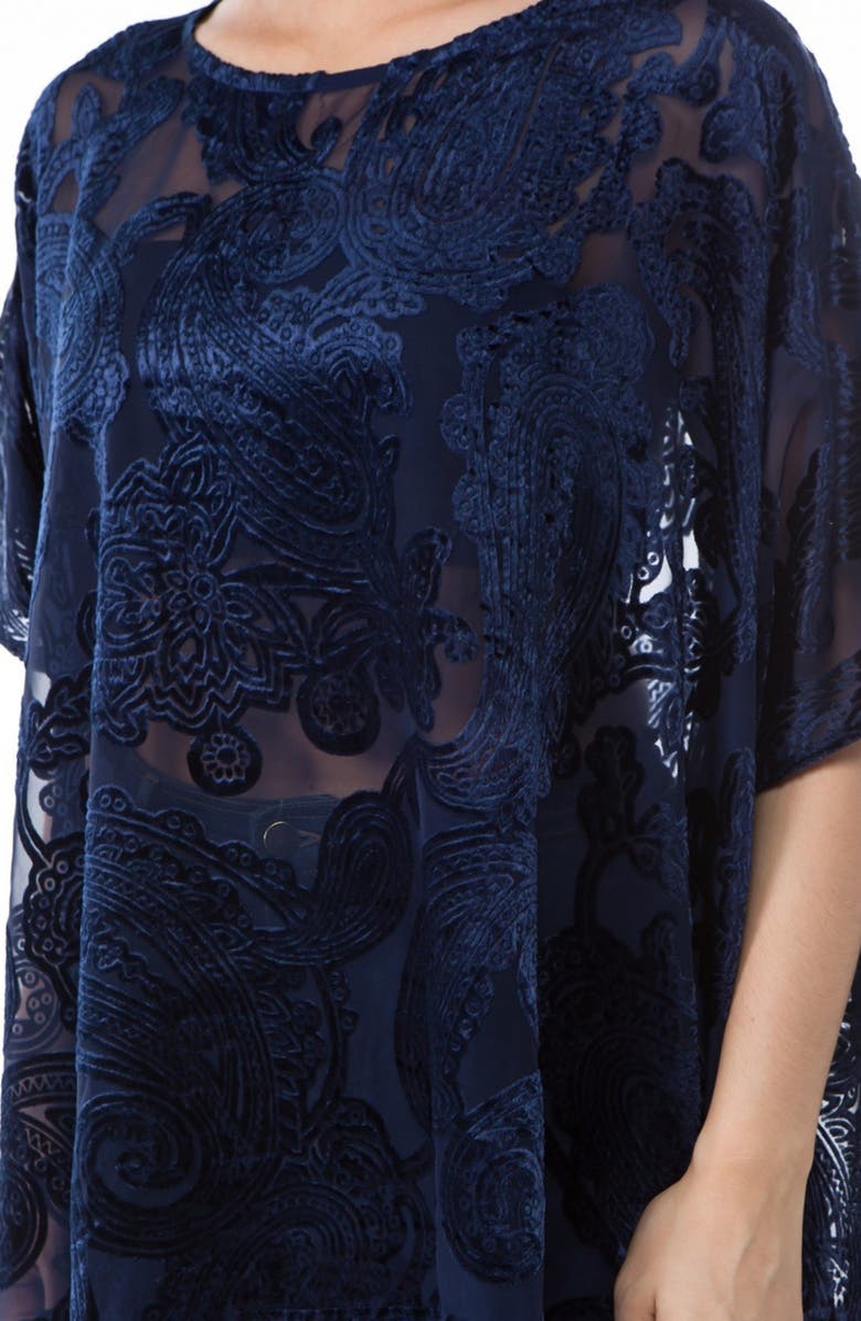 APNY Velvet Burnout Semisheer Tunic Top, Alternate, color,