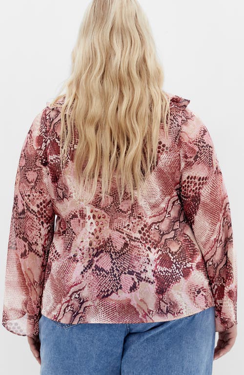 City Chic Vivid Mesh Ruffle Top In Green