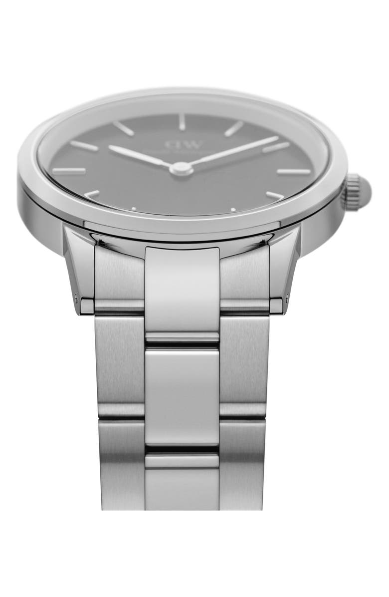 Daniel Wellington Iconic Bracelet Watch, 40mm, Alternate, color, Silver/ Black