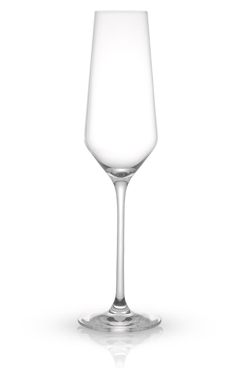 JoyJolt Set of 8 Layla Crystal Bubbles Flutes, Alternate, color, Clear