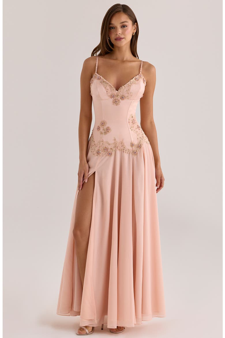 georgette bridesmaid dress JJ's House A-line Cold Shoulder Floor-Length Chiffon Bridesmaid Dress 2026