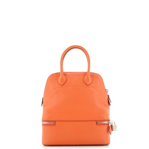 Pre-owned Hermes Hermes Bolide Secret Bag Evercolor 24 In Orange