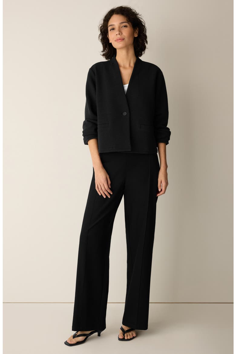 High Collar Cropped Jacket, Alternate, color, BLACK