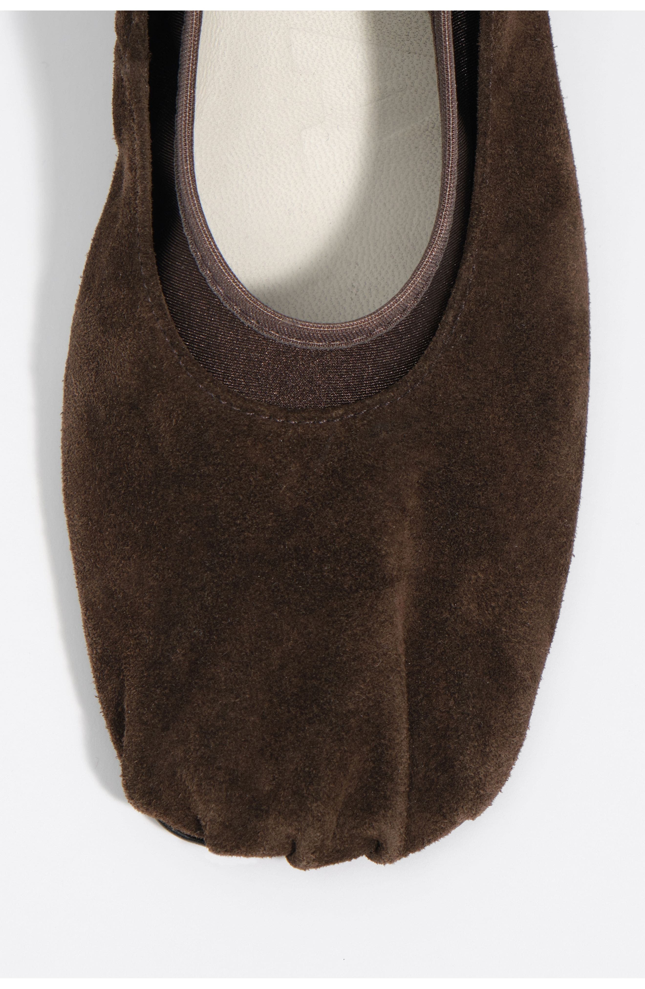 Suede tricot court shoe, Alternate, color, DARK BROWN