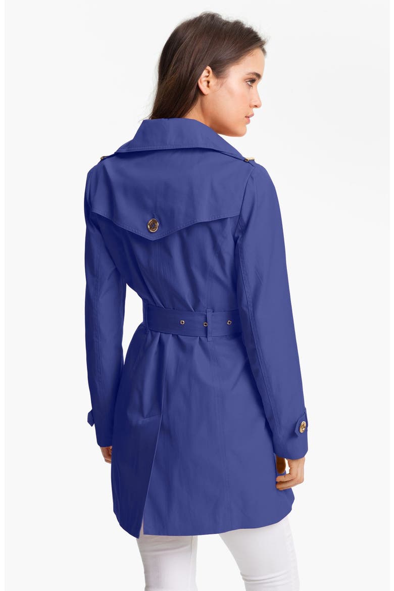 Double Breasted Trench Coat, Alternate, color, CADET BLUE