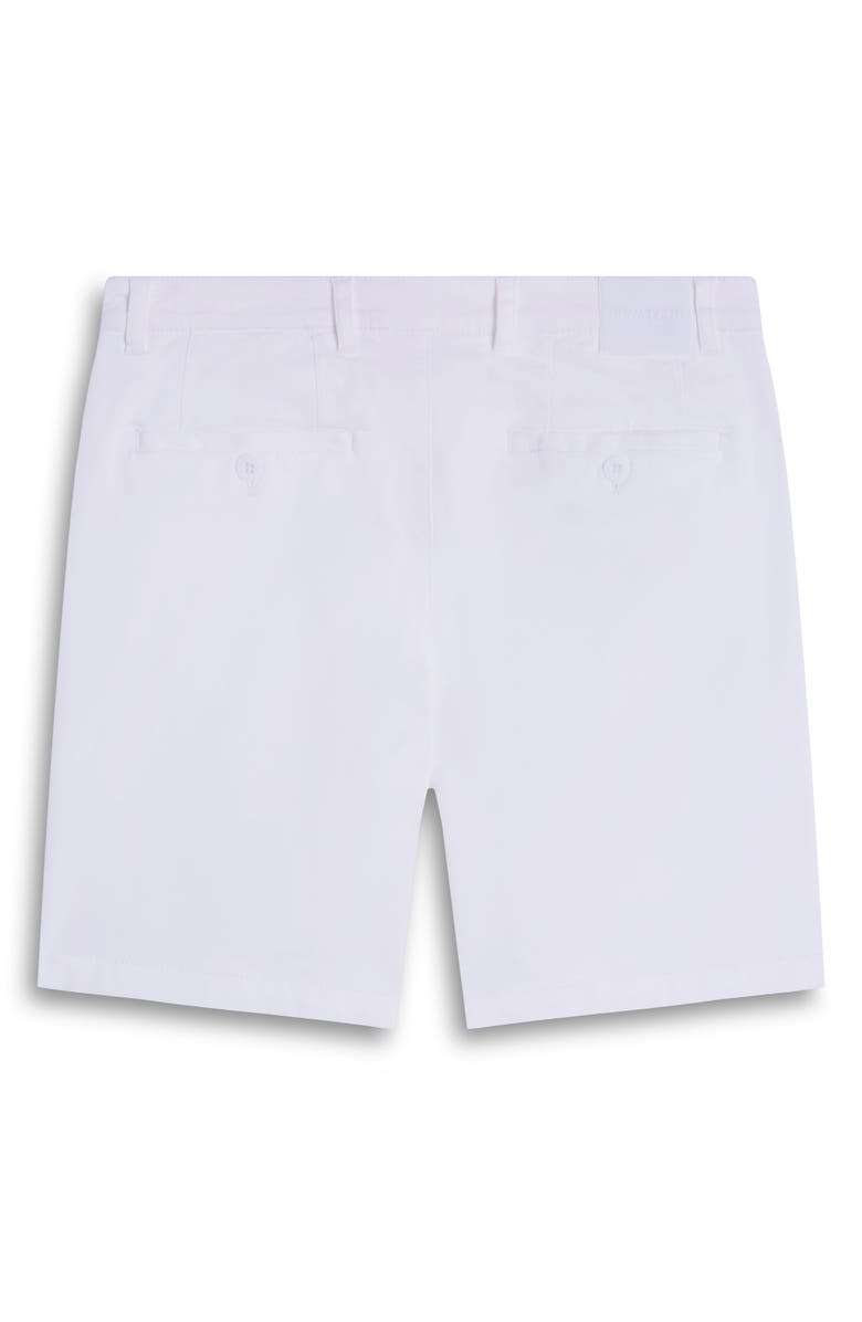Bugatchi Presley Flat Front Stretch Cotton & Lyocell Chino Shorts, Alternate, color, White