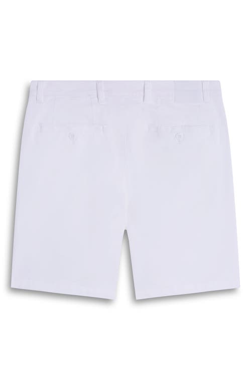 Bugatchi Presley Flat Front Stretch Cotton & Lyocell Chino Shorts In White