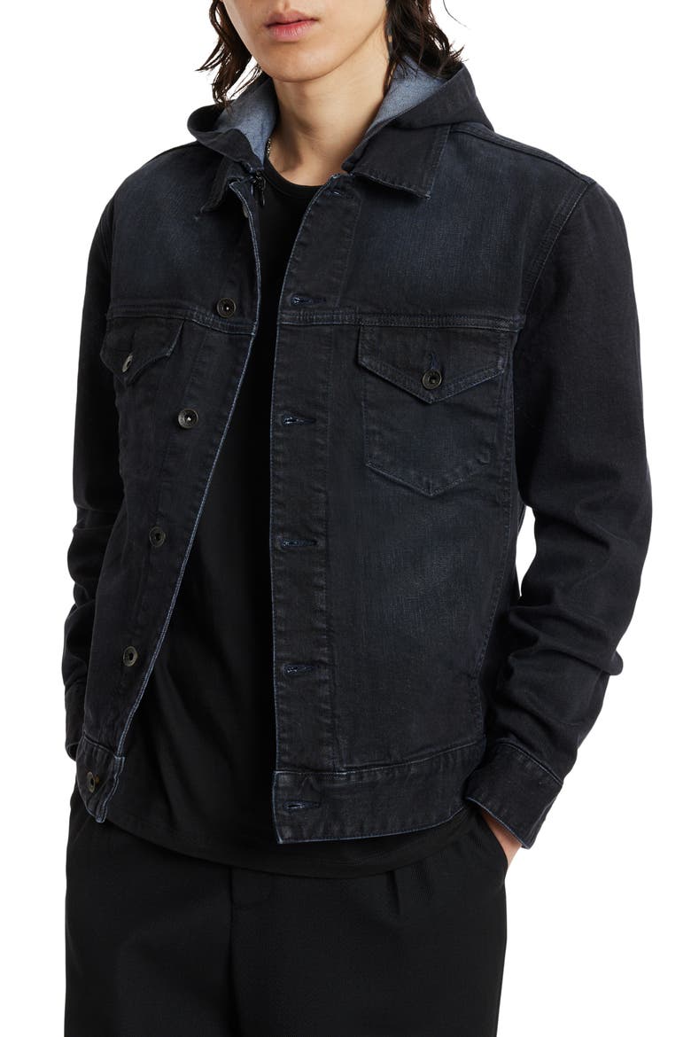 Denim Trucker Jacket, Main, color, BLUE BLACK