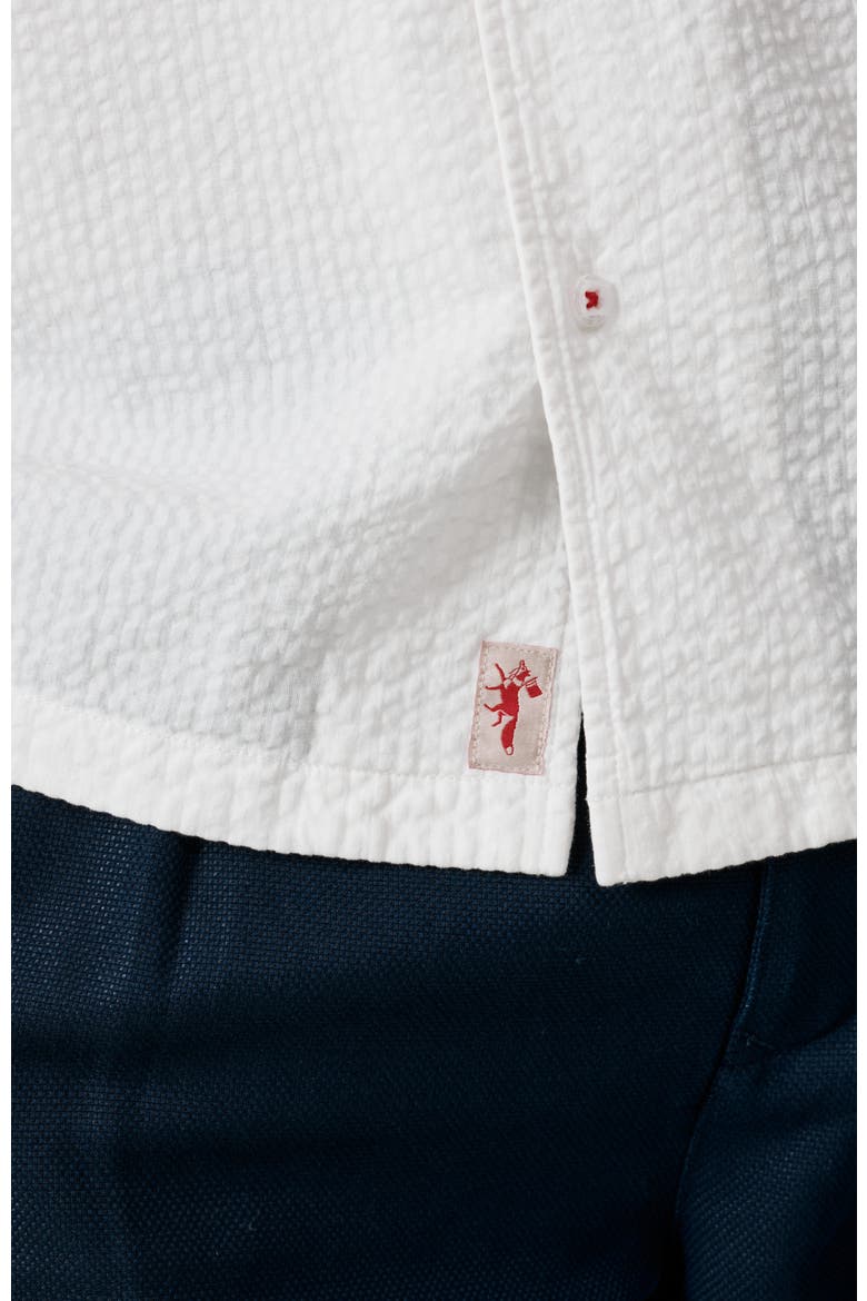 Seersucker Linen Short Sleeve Shirt, Alternate, color, Vintage White