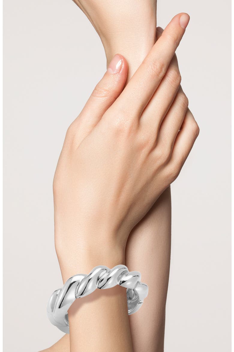 Twisted Bangle Bracelet, Alternate, color, SILVER