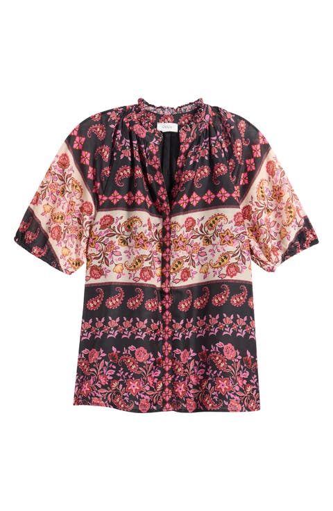 Paisley Floral Print Top