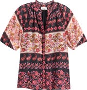 CeCe Paisley Floral Print Top