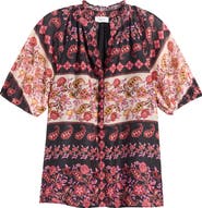 CeCe Paisley Floral Print Top