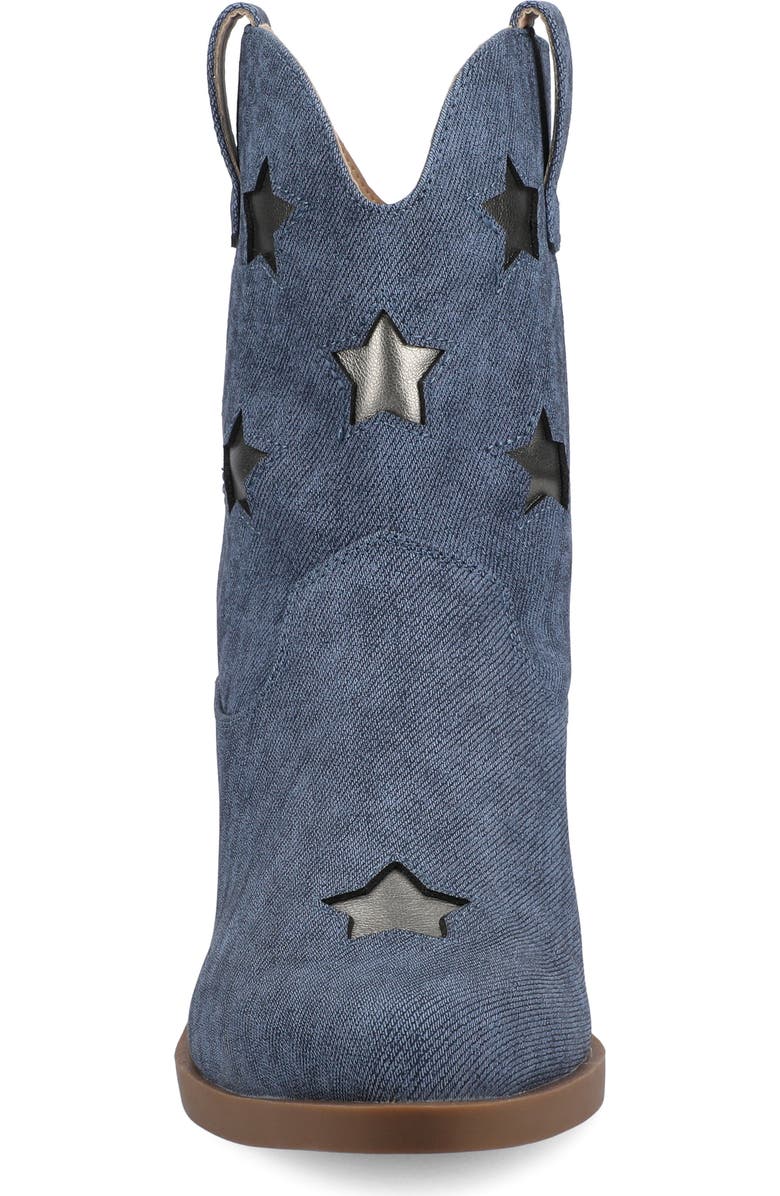 Journee Collection Underwood Star Western Boot, Alternate, color, Denim