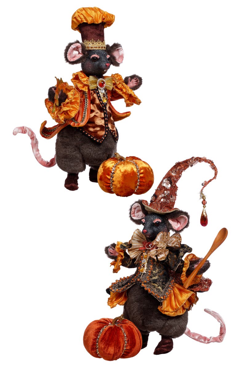 Mark Roberts Halloween Mice, Set of 2, Main, color, Orange