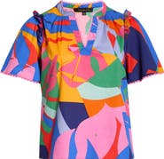 SUGARLIPS Chroma Abstract Winslet Ruffle Top
