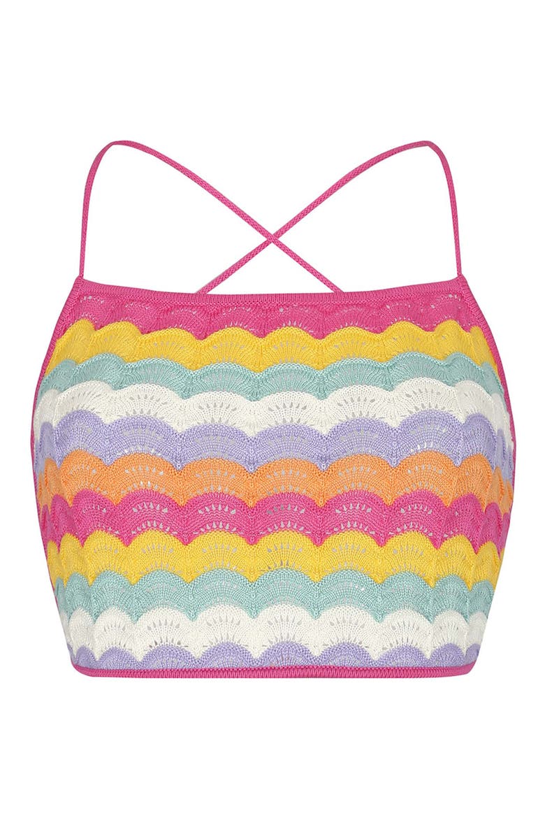 Holly Crochet Cover-Up Crop Top, Alternate, color, MULTICOLOR