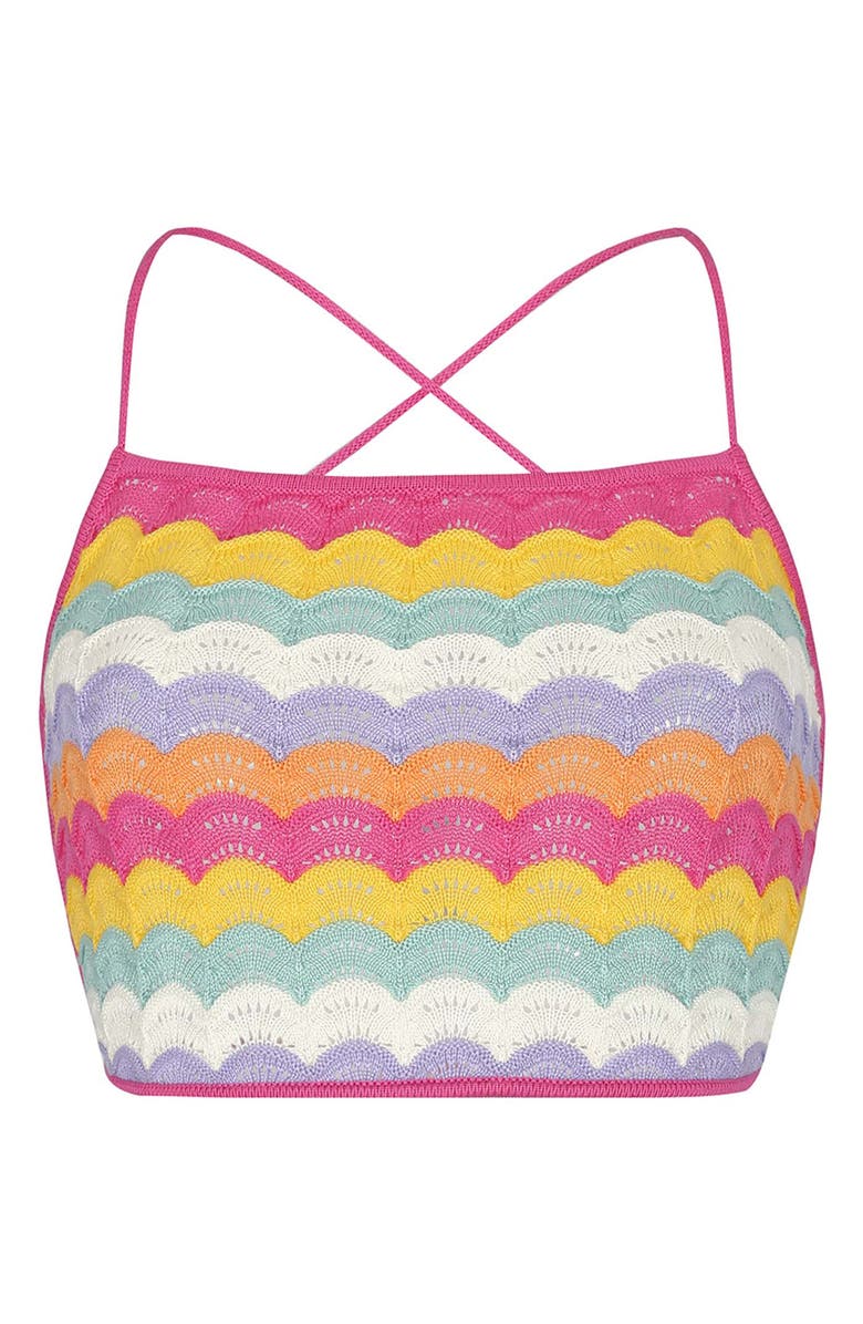 Capittana Holly Crochet Cover-Up Crop Top, Alternate, color, Multicolor