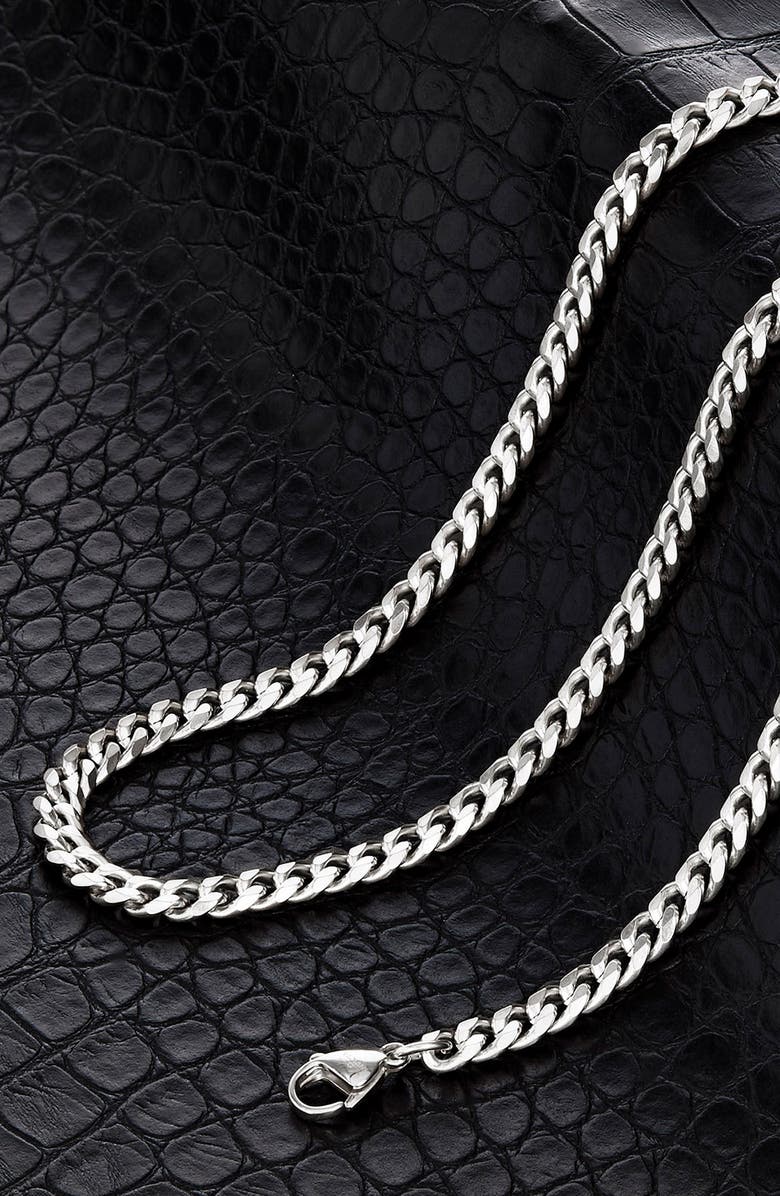 INVICTA Mens' 6mm Curb Link Chain Necklace, Alternate, color, Silver