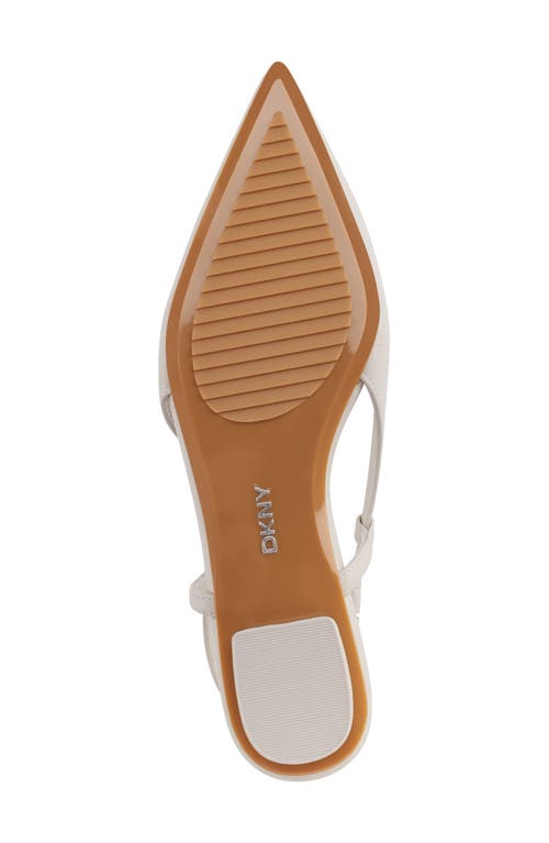 Dkny Mikado Slingback Pointed Toe Flat In Soft White
