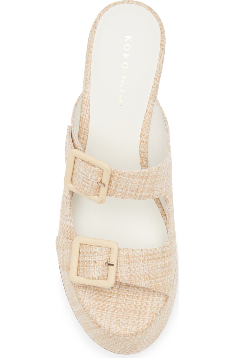 KOKO + PALENKI Downtown Platform Slide Sandal, Alternate, color, Natural Raffia