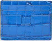 TOM FORD Croc Embossed Leather Card Holder