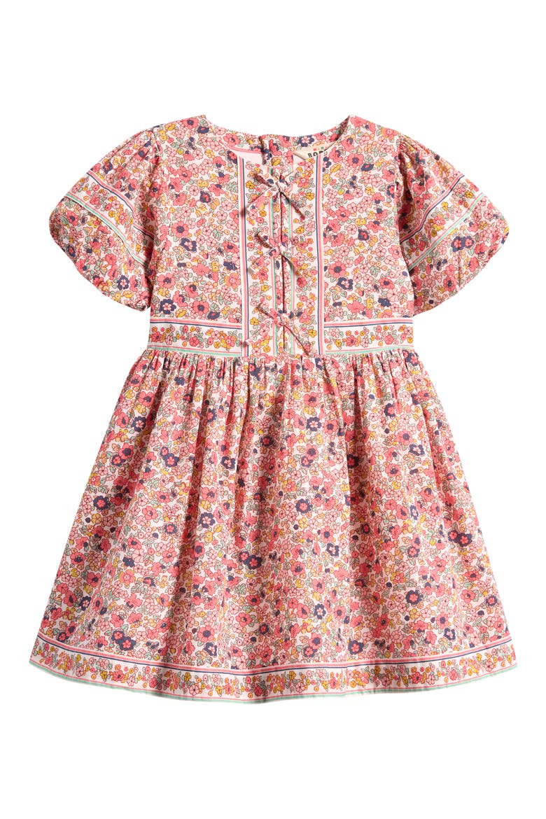 Floral Print Cotton & Linen Dress, Main, color, SOFT IVORY FLOWER BED
