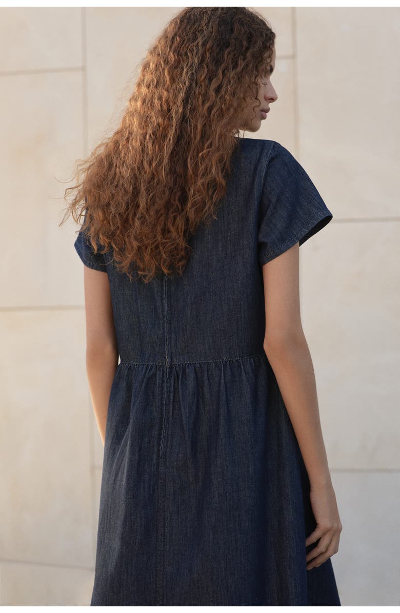 H&M Denim maxi dress, Alternate, color, Dark Denim Blue