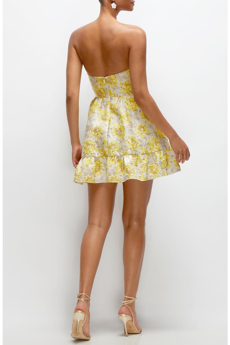 Cat Eye Strapless Cocktail Minidress, Alternate, color, GOLDEN YELLOW