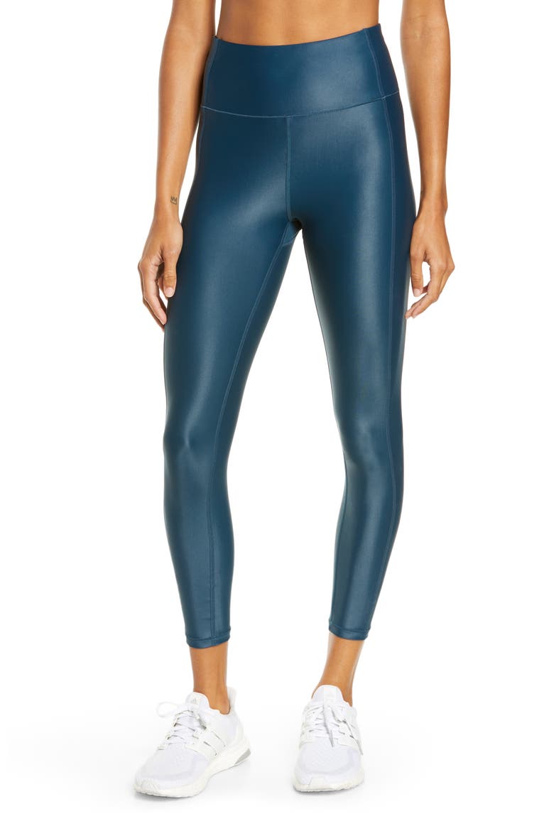 High Shine High Waist 7/8 Leggings, Main, color, BEETLE BLUE