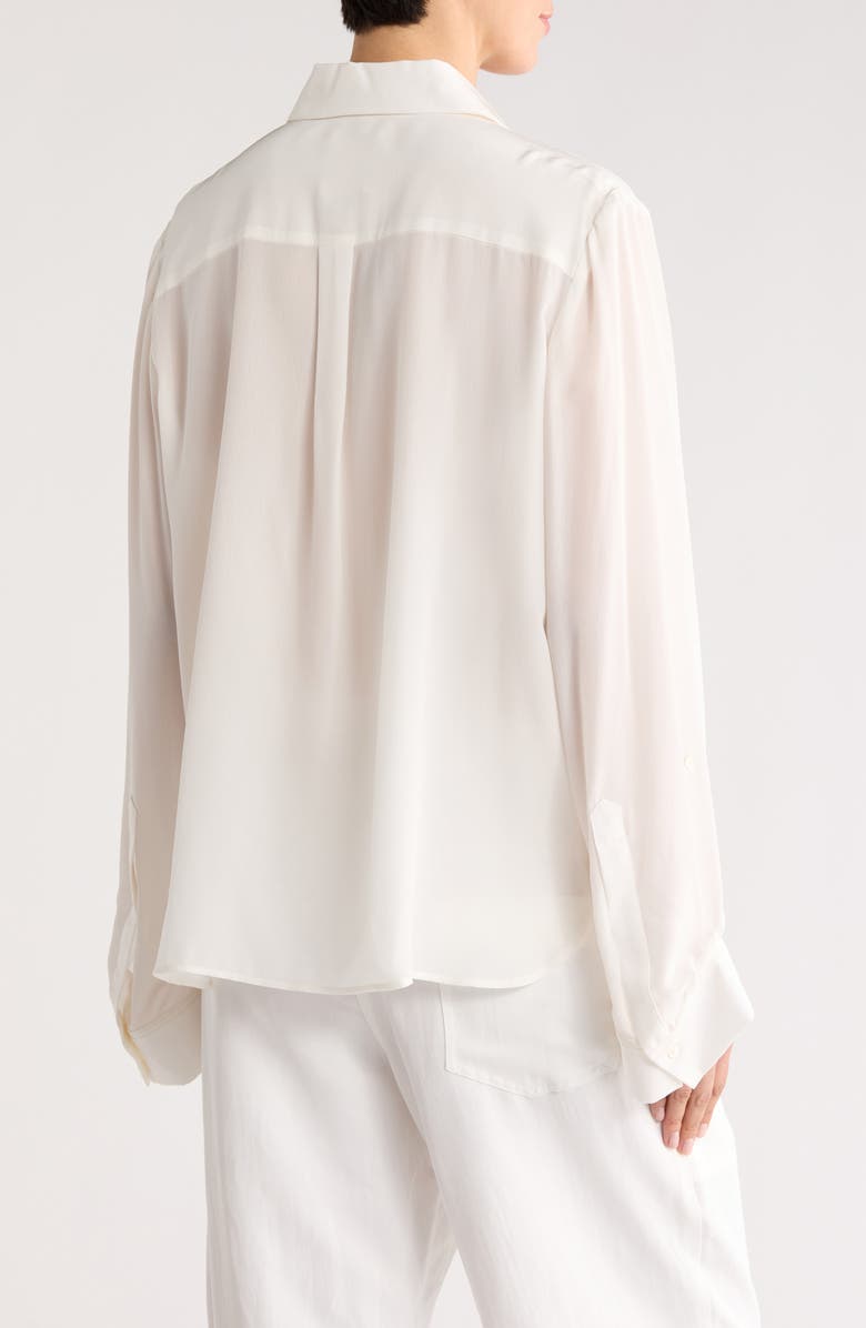 TWP New Morning After Silk Button-Up Shirt, Alternate, color, Ivory
