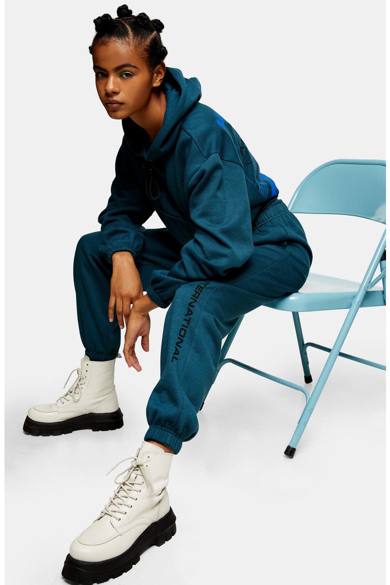 International Graphic Joggers, Alternate, color, TEAL